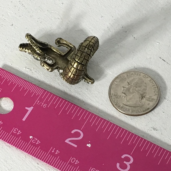 Vintage Rhinestone Alligator Ring - Picture 6 of 8